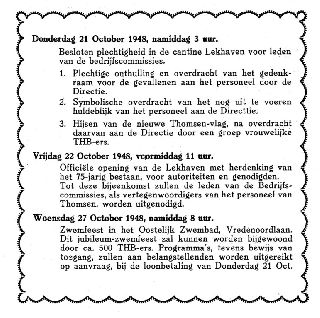 Feestprogramma opening poortgebouw (I), 1948