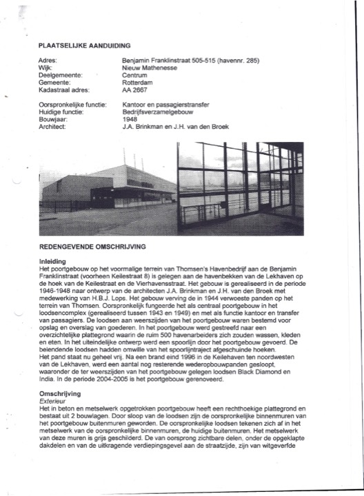 Gemeentelijk monument: redengevende omschrijving van Bureau Monumenten, 2005