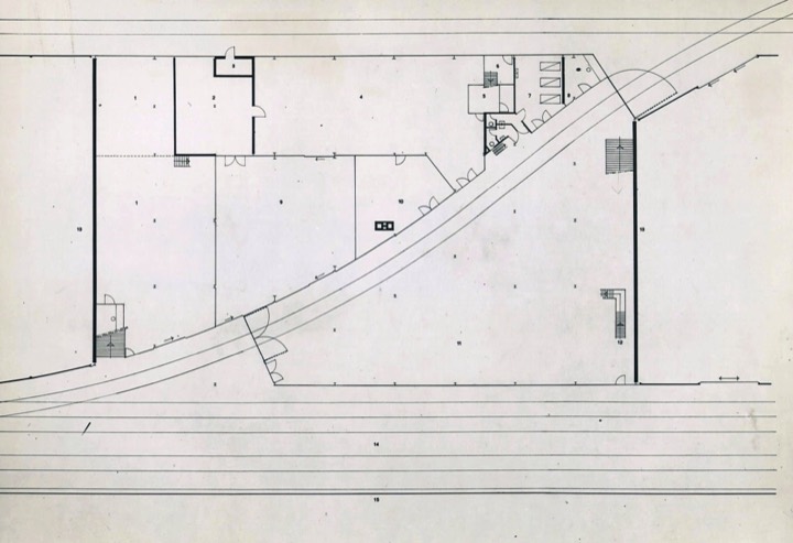 Plattegrond begane vloer, 1948